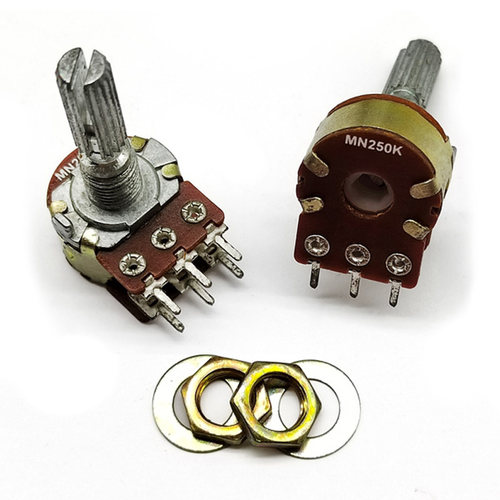 台产16型双联平衡电位器 MN250K 柄长25MMFD 带中点 中间归零