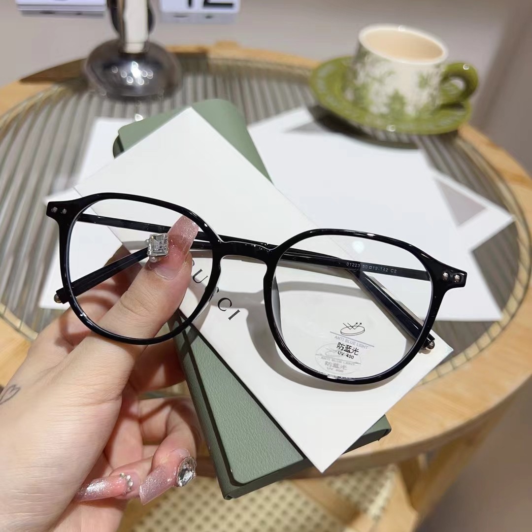 50口丹阳配镜素颜超轻防蓝光可配近视黑框镜架眼睛近视眼镜框女士