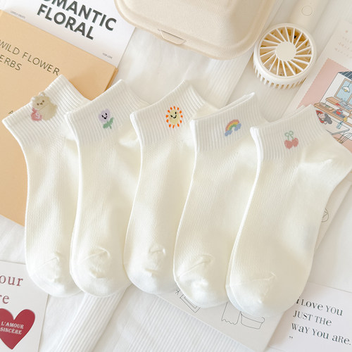 2026夏季新款女透气网面短筒棉袜