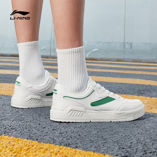 李宁休闲鞋2022新款男女情侣ACE滑板鞋小白鞋运动板鞋AGCS031/032