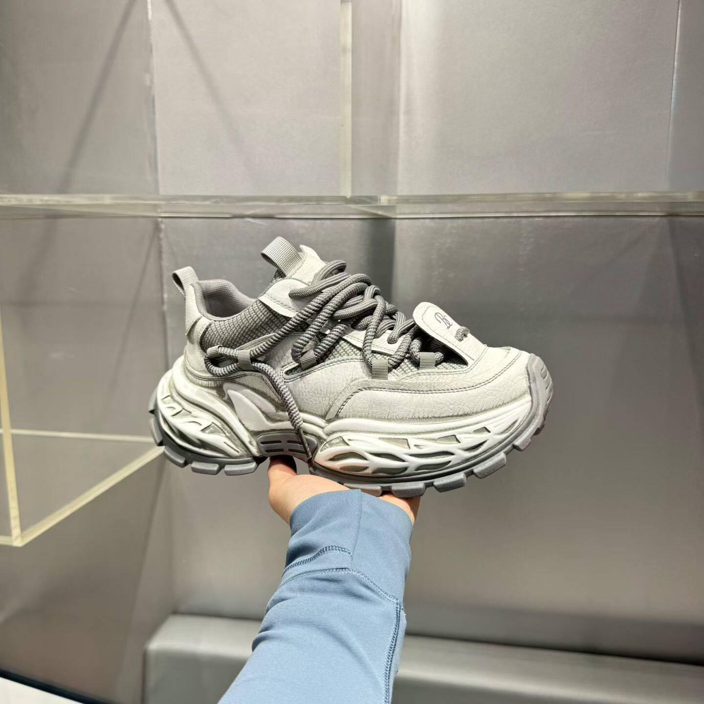 青少年复古风厚底老爹鞋2026春季新款增高休闲鞋百搭时尚潮流男鞋