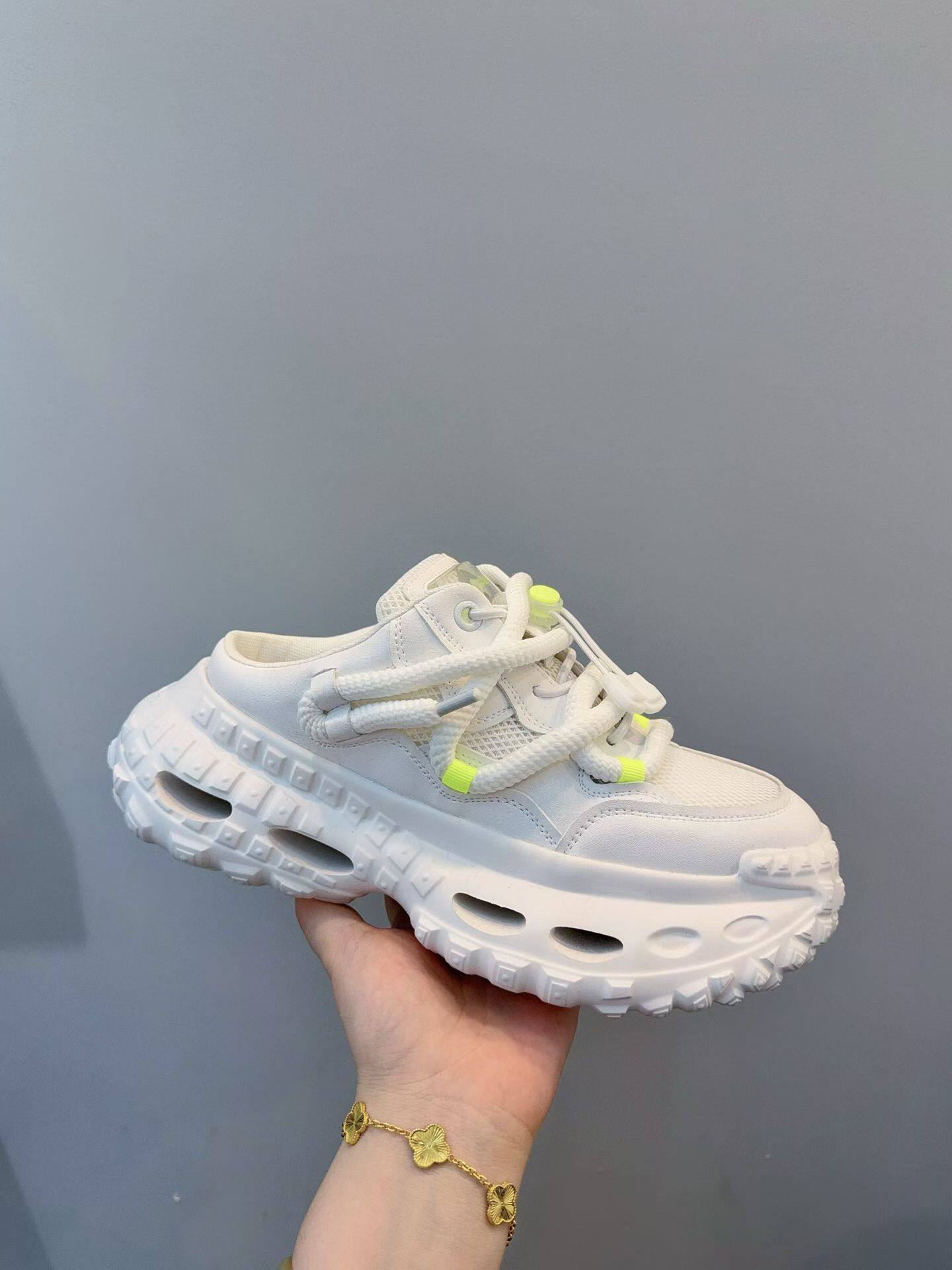 老爹鞋男夏季透气懒人凉鞋运动鞋一脚蹬包头半拖鞋无后跟男款潮鞋