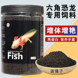 六角恐龙专用饲料蝾螈娃娃鱼鱼食底栖鱼清道夫鱼高蛋白下沉型鱼粮