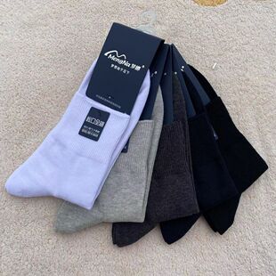 梦娜全棉松口袜秋冬厚款柔软舒适吸汗防臭中筒男袜25新款商务休闲