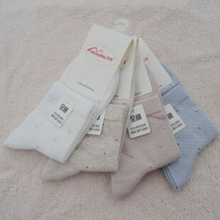 梦娜简约短筒全棉女袜春秋薄款吸汗防臭袜子经典素色六双一组