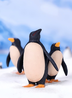 微景观造景装饰企鹅父子摆件冰山蛋糕手工动物海洋鱼缸水晶球配饰
