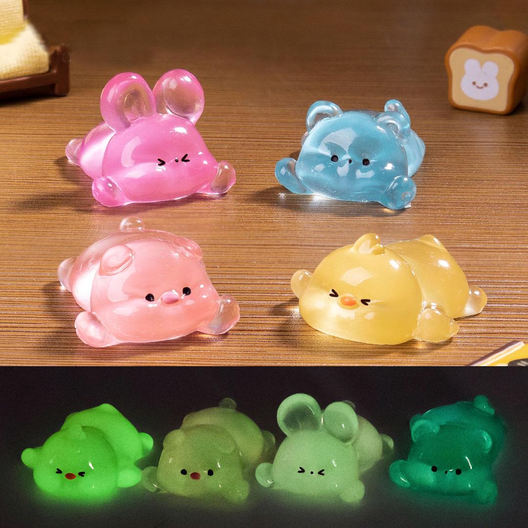 新款可爱夜光堆堆小熊小摆件