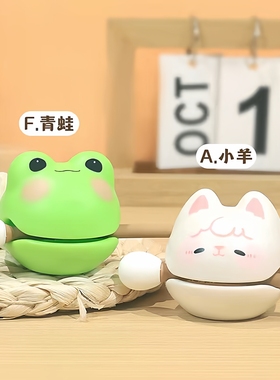 挂件 求签卜羊熊猫解压敲打 小木鱼儿童玩具桌面摆件搞怪装饰礼物