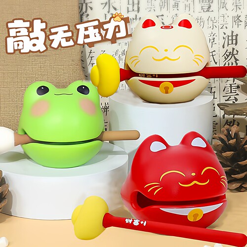 蜜蜂狗小木鱼敲打情绪稳定办公室桌面工位车载摆件解压卡皮巴拉