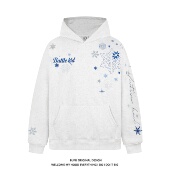 亿万少年BUFU原创设计国潮牌雪花刺绣连帽卫衣男女情侣加绒带帽衫