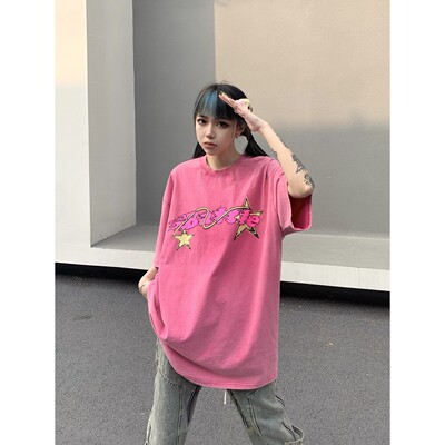 潮牌嘻哈情侣男女宽松tee短袖T恤