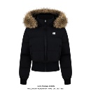 亿万少年BUFU冬季短款毛领连帽棉服收腰显瘦高级感棉衣座山雕外套