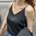 2025新款绸缎缎面吊带背心女夏季韩版v领西装内搭打底衫性感上衣