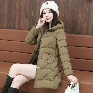时尚洋气中长款羽绒棉服女2025冬季韩版修身显瘦减龄保暖棉服棉袄