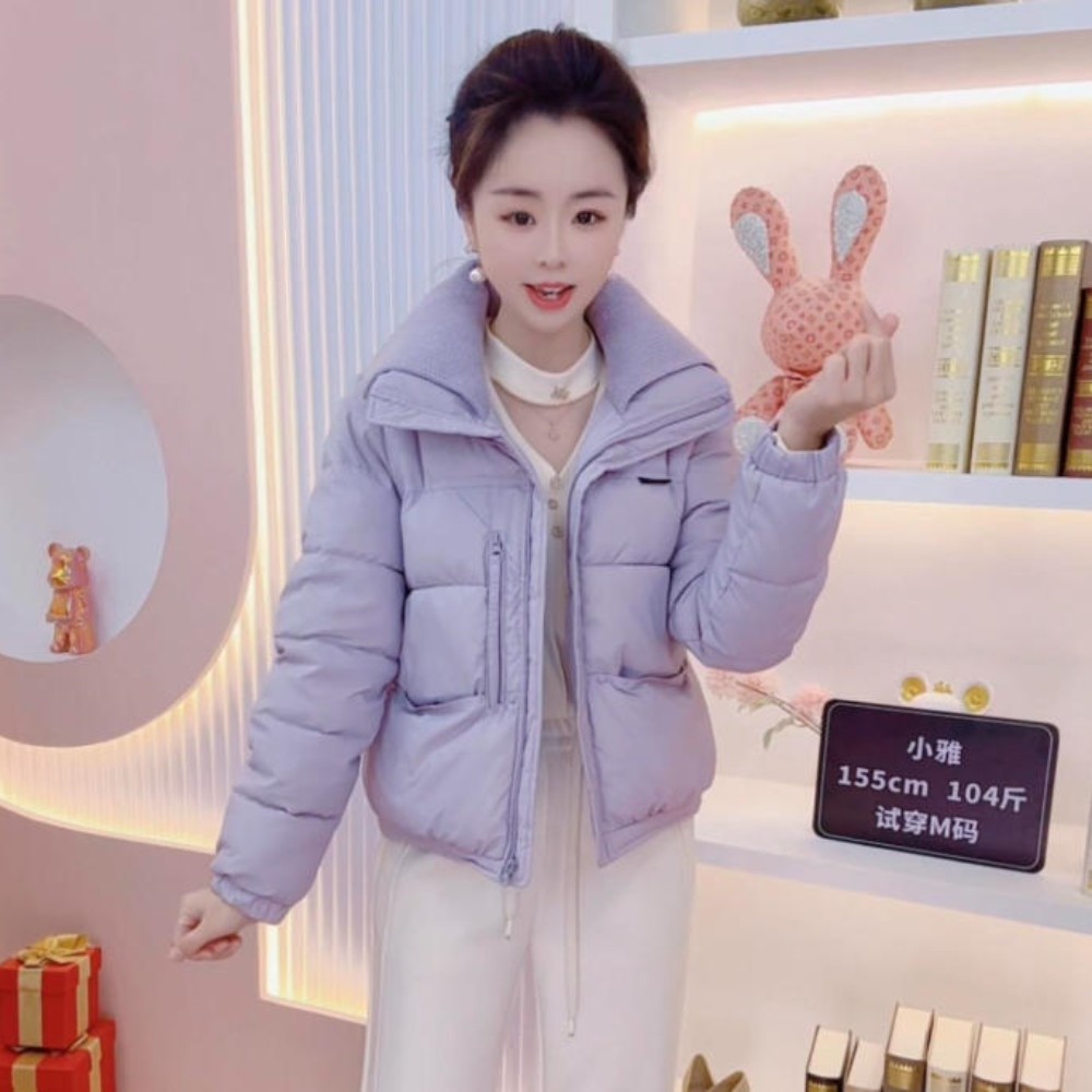 2025冬季新款短款棉服女毛巾领拉链加厚洋气保暖面包棉服通勤外套,女装/女士精品,棉衣/棉服,淘宝优惠券,粉丝福利购,淘宝优惠卷