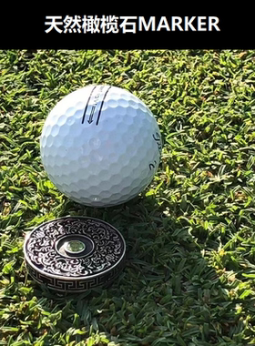 Xnells高尔夫一克拉天然橄榄石MARKER 国潮风复古银饰马克 项链