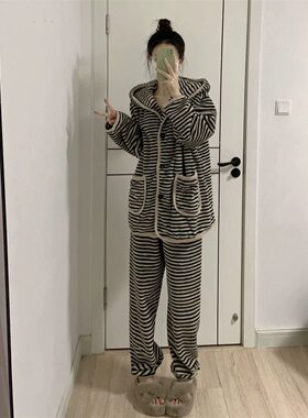 加绒加厚运动套装女秋冬