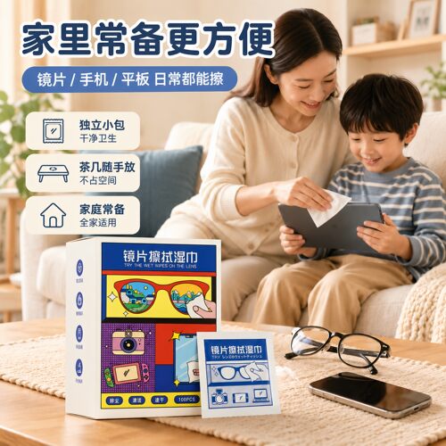 一次性眼镜手机电脑清洁湿巾