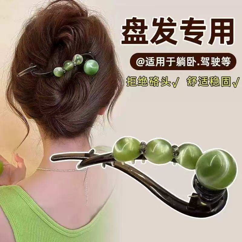 珍珠扭扭夹发夹2025新款高级感后脑勺一字夹超大号发量多抓夹发卡