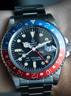 WMT Watch Green Label系列SF0070CG手绘涂鸦红蓝可乐圈自动手表