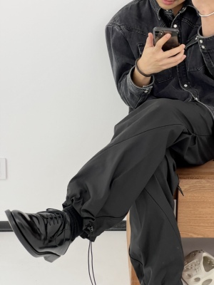 MESSIER长裤宽松拉链螺旋