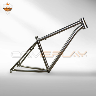 comeplay钛合金山地车架锥头管车架一体尾勾自行车架