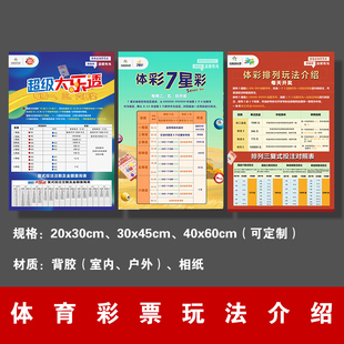 彩票店乐透型竞彩玩法足球篮球七星彩排列指南装饰海报3759
