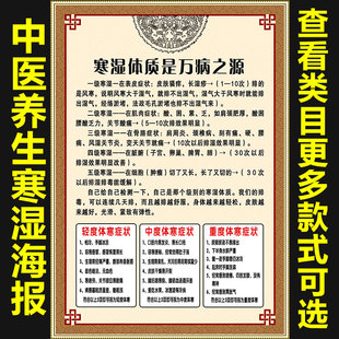 美容院人体五级寒湿分类症状和危害性海报宣传KT板挂画广告图1391