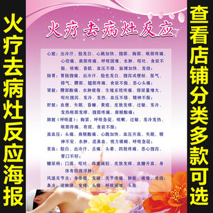 中医养生海报美容院火疗去病灶反应和十大禁忌宣传画挂图704