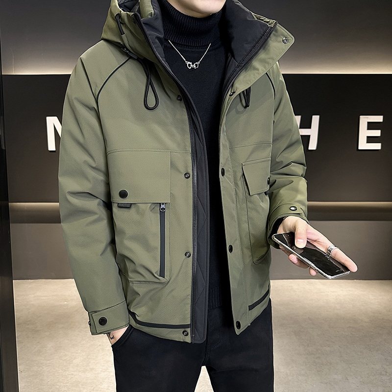 2025冬装大口袋连帽工装棉衣男宽松休闲加厚款防寒服外套棉服棉袄