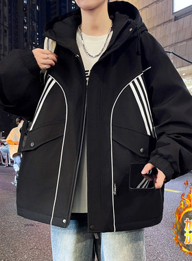 2026冬季新款港风加棉加厚棉衣男加绒夹克学生潮流青少年棉服外套