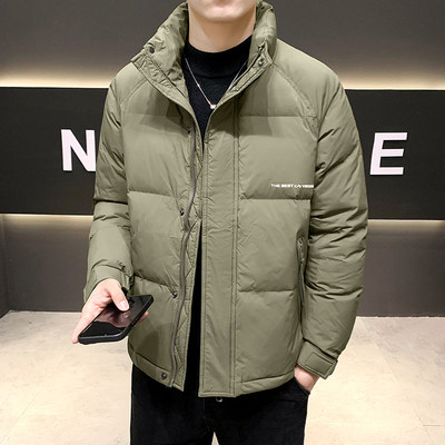 2025新款冬季柔软蓬松短款白鸭绒羽绒服男厚保暖商务休闲棉服外套