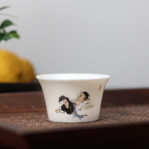 手绘玉瓷复古工艺品茗杯