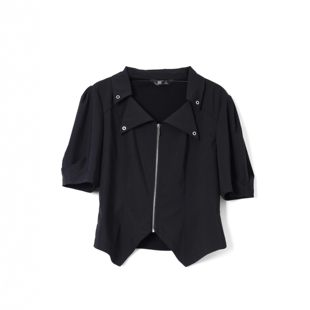 原创设计师品牌2025夏装不规则梯形领小衫设计感小众开叉短袖上衣