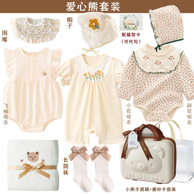新生的儿见面礼盒夏季初生婴儿衣服套装宝宝男孩女孩送礼高端高档 - 实物图