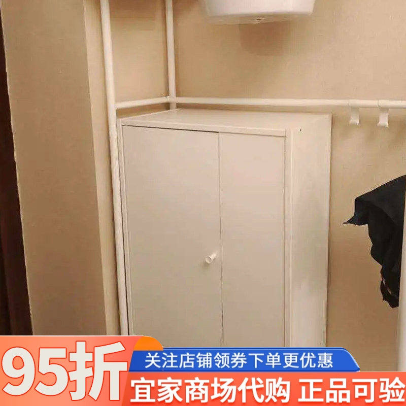 IKEA宜家巴格布带门单柜白色50x30x80厘米家用书房收纳架储物柜