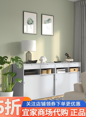 IKEA宜家代购斯比梅储物组合淡灰色195x40x79cm家用收纳柜餐边柜