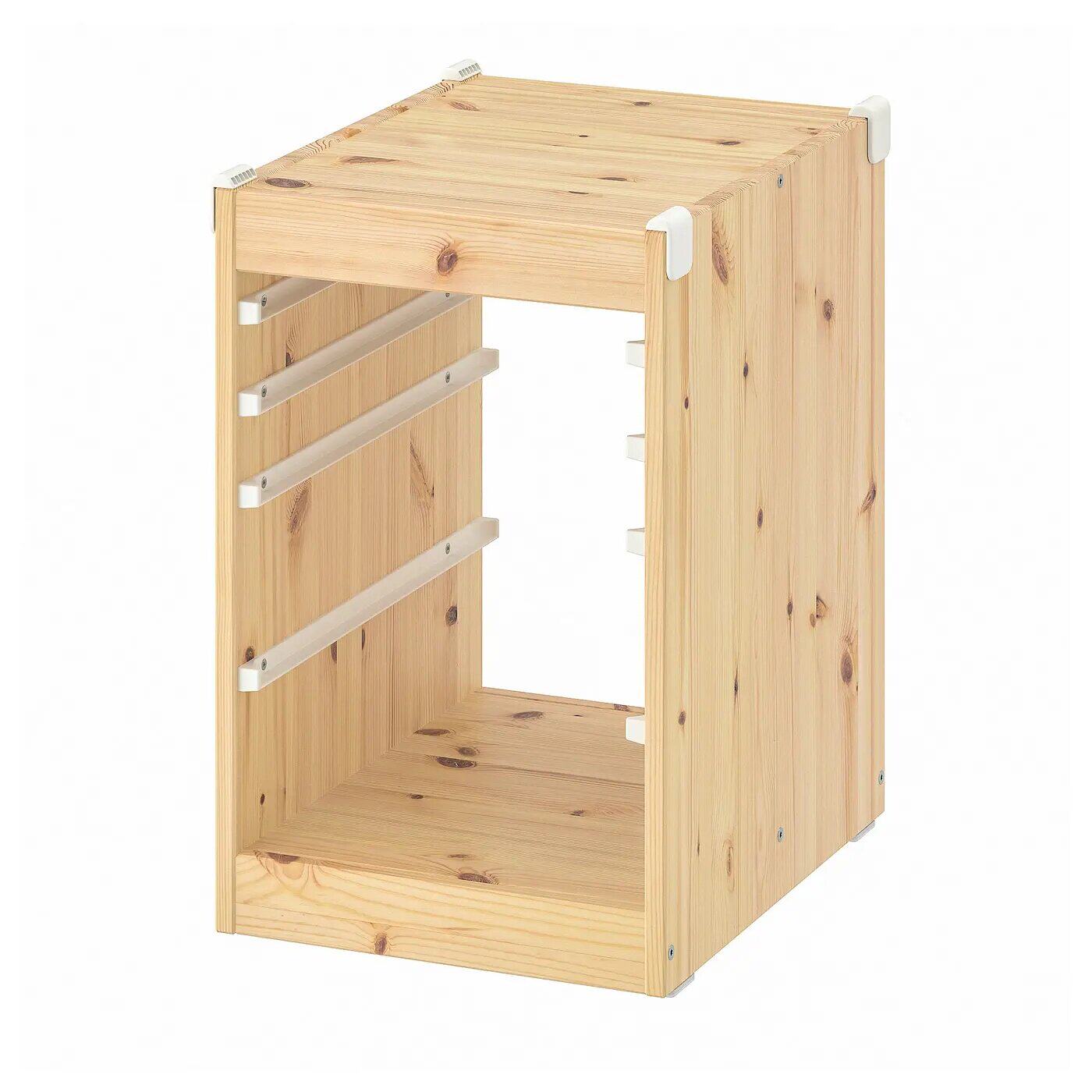 IKEA宜家舒法特架子白漆松木34x44x53cm家用杂物玩具收纳柜储物柜
