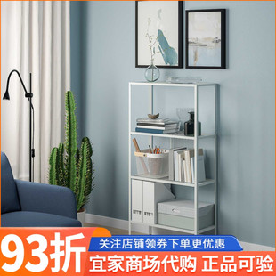 金属白色60x25x116厘米家用置物架收纳架 IKEA宜家巴格布搁架单元
