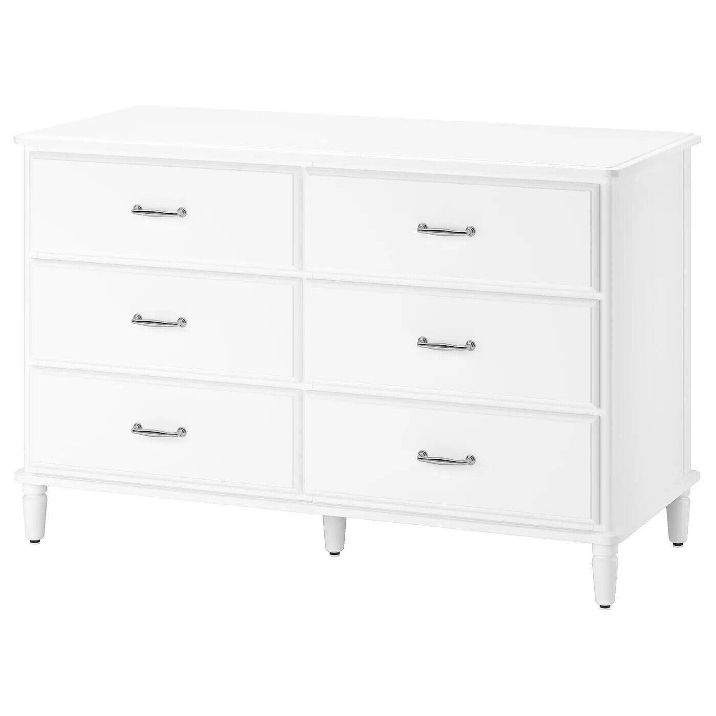 IKEA宜家提赛尔六斗抽屉柜白色127x81厘米家用卧室收纳柜斗柜