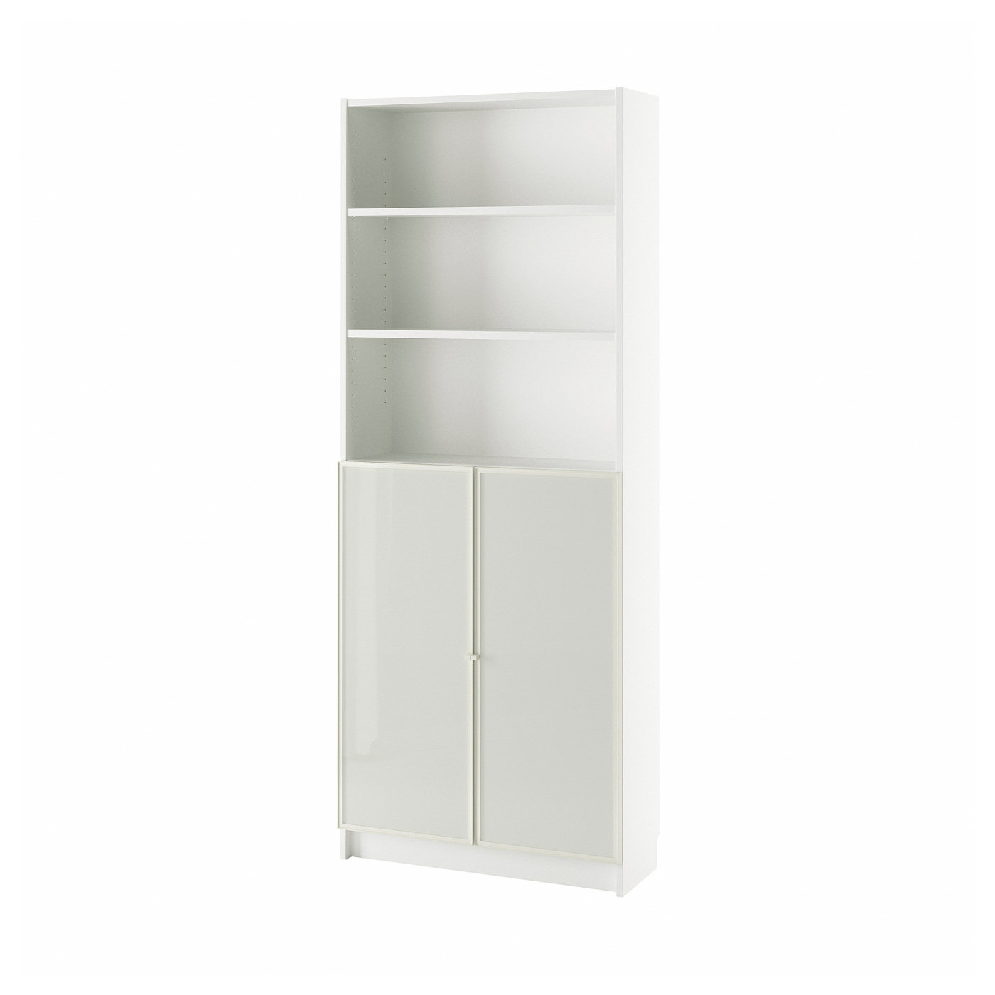 IKEA宜家毕利赫格伯书柜带玻璃门白色80x30x202厘米家用收纳柜