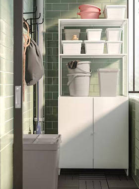 IKEA宜家约斯坦门板侧板背板室内户外白色家用收纳柜80x42x82厘米