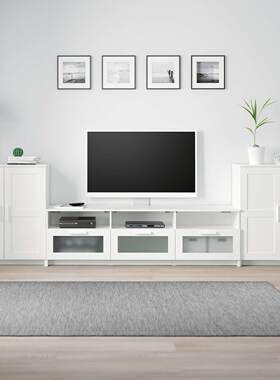 IKEA宜家代购百灵电视机组合柜黑色336x41x95厘米家用客厅收纳柜