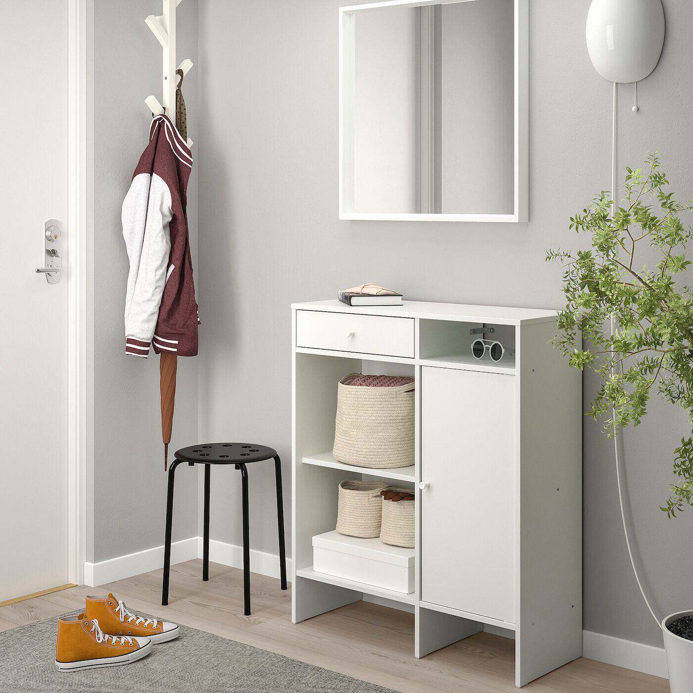 IKEA宜家代购巴格布餐边柜白色78x92厘米家用客厅收纳柜储物柜