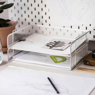 IKEA宜家德瑞约恩信盘收纳架白色桌子办公分层置物架文具收纳盒