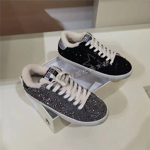 棉鞋复古厚底满钻休闲脏脏鞋女款