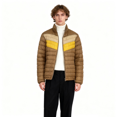 H4504任3件包邮外贸欧美男士休闲棉衣冬款立领拼色学院风男生棉服