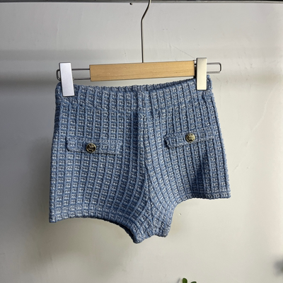 G7585外贸欧美单时尚女士针织短裤秋冬新款松紧腰弹力修身打底裤