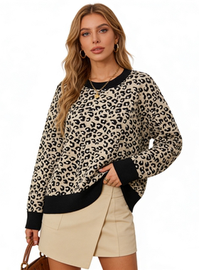 CC4930任3件包邮外贸欧美女士毛衣新款圆领套头时尚复古针织衫