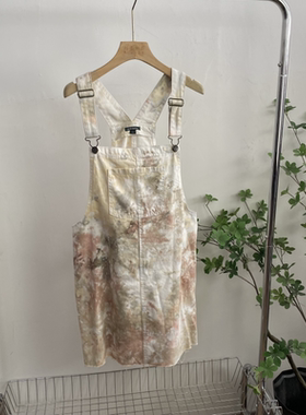 R4157任3件包邮外贸欧美女生背带裙花色时尚印染色减龄百搭牛仔裙